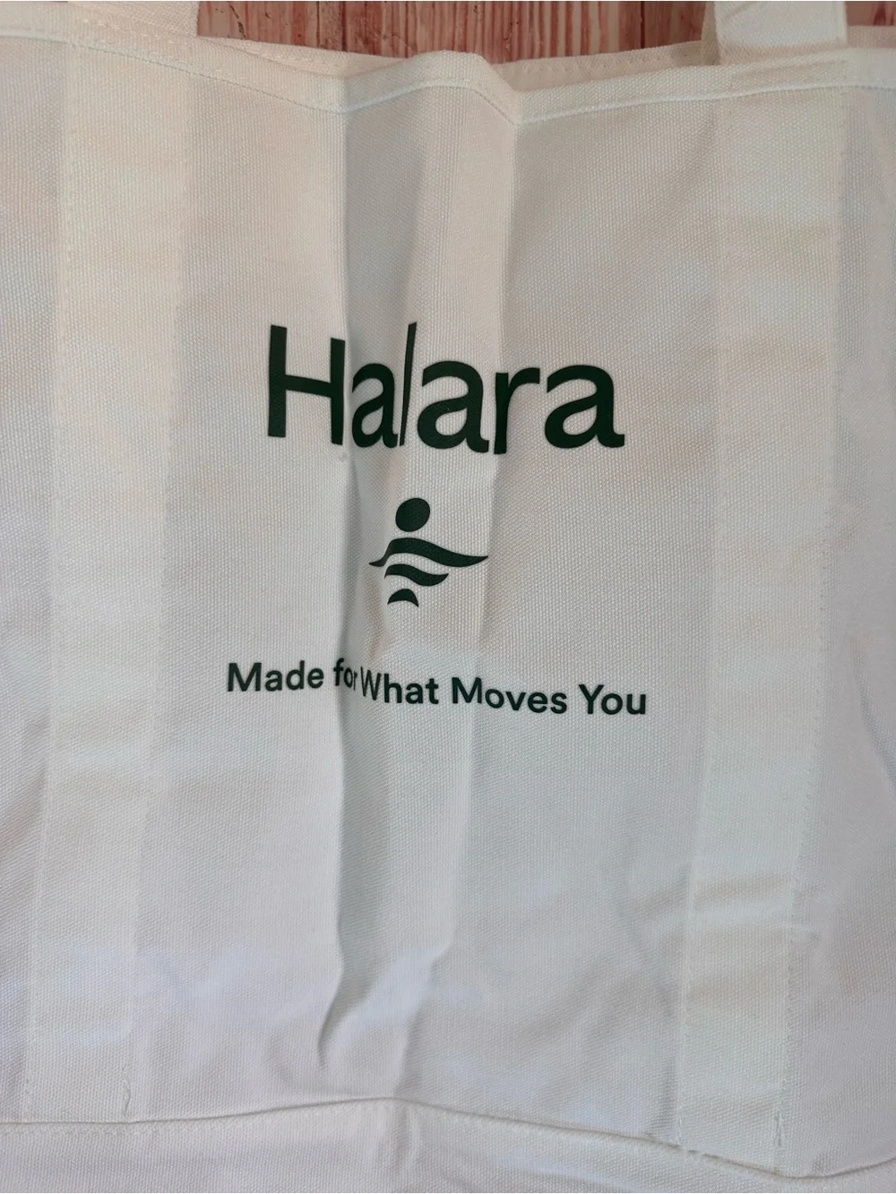 Halara White Logo Green Letter Print Casual Canvas Tote Bag NWT